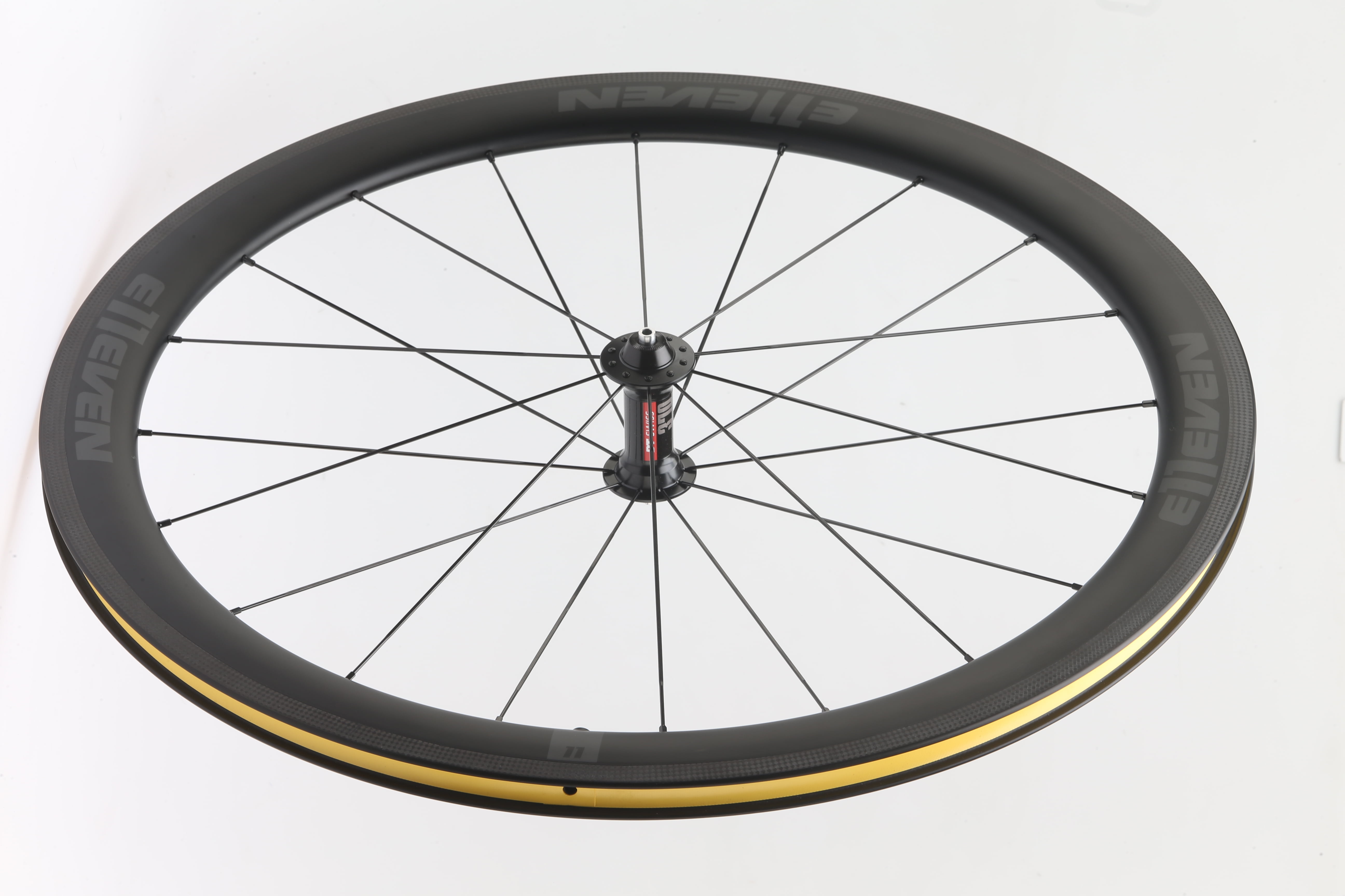e11even 50mm carbon clincher wheelset with dt swiss 370 hubs