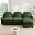 thumbnail image 4 of Miekor Furniture Teddy Fabric Cloud-like 3-Seat Sofa,Curved Backrest and Armrest with Curved Lumbar Pillows, Sectional 3 Seater Modular Couch with Movable Ottoman and Supportive Double-layer c No7764, 4 of 9