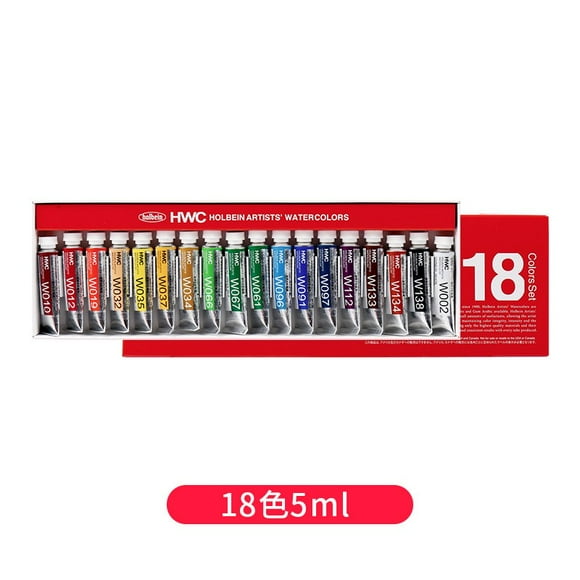 Holbein Watercolor Paint Set 5ml Tube, Holbein HB Watercolor Pigment Set 18 Colors for Artists, Beginners