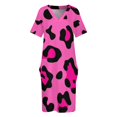 thumbnail image 4 of Vestido holgado con bolsillo y estampado de leopardo rosa intenso, elegante vestido de fiesta de verano para mujer 2025, 4 of 7
