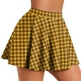 thumbnail image 2 of Xixinqiwan Women 2025 Skirts Plus Size,Women's Mini Skirt Temperament High-Waisted Plaid Printed Pleated Short Skirts Comfy Stretchy for Everyday, 2 of 5