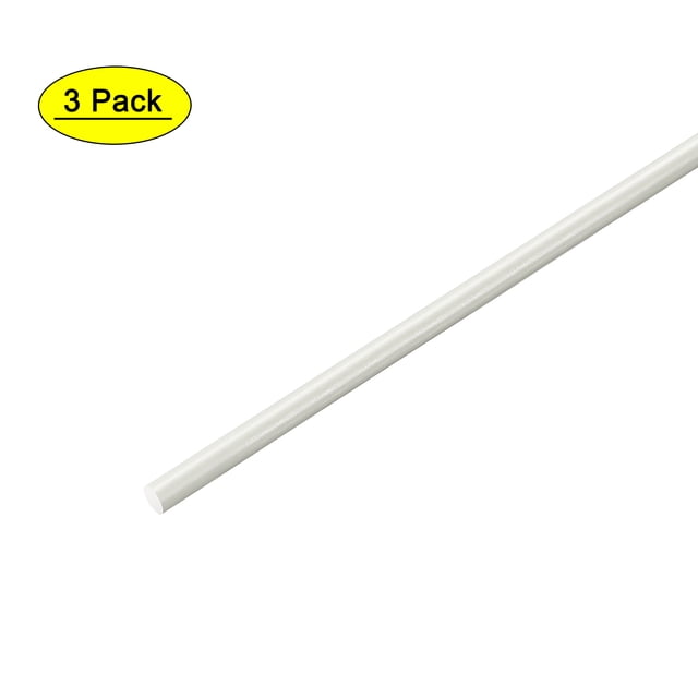 Varilla redonda de plástico, diámetro de 3/32", longitud de 20", varilla redonda de FRP de fibra de vidrio, barra de plástico de ingeniería, 3 piezas
