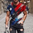 thumbnail image 2 of GERsome Men's 4th of July Short Sleeve Tops Loose Fit USA Flag Stars Stripes Crewneck T Shirts American Flag Patriotic Tee Shirts M-4XL, 2 of 5