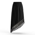 thumbnail image 4 of Shrysg Women's Casual Satin Midi Skirt with Elastic High Waist and Asymmetrical Hem for Daily Wear Black, 4 of 6