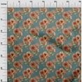 thumbnail image 3 of oneOone Viscose Jersey Dark Teal Blue Fabric Florals Sewing Craft Projects Fabric Prints By Yard 60 Inch Wide, 3 of 4