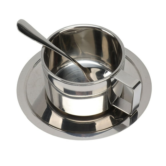 Juego de tazas de café de acero inoxidable de doble pared, resistentes al óxido, modernas, para café, capuchino, té, para el hogar, la oficina, la cafetería, el camping, 200 ml