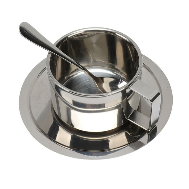 Juego de tazas de café de acero inoxidable de doble pared, resistentes al óxido, modernas, para café, capuchino, té, para el hogar, la oficina, la cafetería, el camping, 200 ml