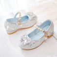 thumbnail image 3 of FAHXNVB Girls Mary Jane Princess Shoes Non Slip Pearl Strap Rhinestone Bow Dress Shoes Wedding Summer Sparkly Shoes 4-12.5 Years, 3 of 6