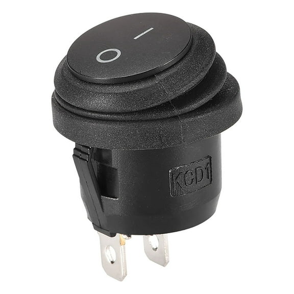 Boat Rocker Switch Black Round Waterproof Latching Toggle Switches for Boat Car Marine ON/OFF AC 250V/6A 125V/10A, 1pcs