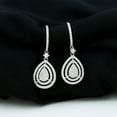 thumbnail image 3 of Rosec Jewels Teardrop Earrings with Certified Moissanite for Women, Hoop Drop Earrings, 10K White Gold, 3 of 9