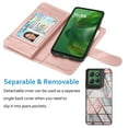 thumbnail image 5 of Njjex For Motorola Moto G Power 5G 2025 Wallet Case, Luxury PU Leather [9 Card Slots] Folio Cover with Detachable Magnetic Hard Case + Kickstand & Wrist Strap - Marble, 5 of 6