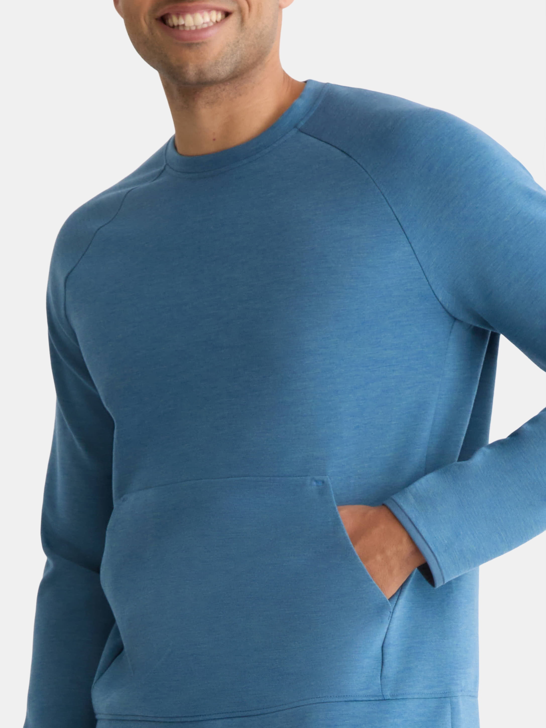 Athletic Works Men's and Big Men's Fusion Double Knit Crewneck Sweatshirt, Sizes S-5XL