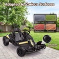 thumbnail image 7 of Funcid 24V 10Ah Big Battery Go Kart for Kids Age 6-12, Ride on Toys with 600W Motors, 7.5 MPH Electric Go Kart W/ EVA Wheels, 4-Level Adjustable Seat & 360° Drift Mode, LED Power Display, Black, 7 of 7