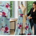 thumbnail image 5 of Soimoi Green Cotton Voile Fabric Leaves & Peony Floral Print Fabric by the Yard 56 Inch Wide, 5 of 7