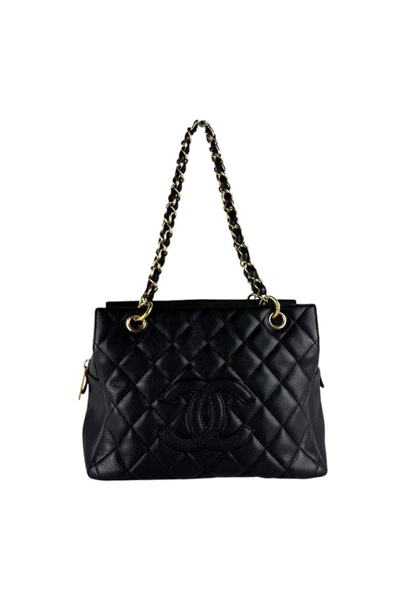 Pre-Owned Chanel Petite Timeless handbag, caviar leather, black, women's, z10066