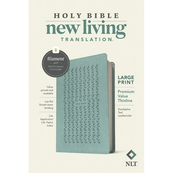 NLT Large Print Premium Value Thinline Bible/Filament Enabled-Eucalyptus Teal LeatherLike