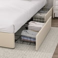thumbnail image 6 of VECELO Upholstered Platform Bed Frame with 4 Storage Drawers, King Size Bed Frame with Adjustable Headboard, No Box Spring Needed, Beige, 6 of 7