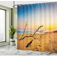 thumbnail image 5 of Ambesonne Scenery Shower Curtain, Sunrise at a Sea Shore, 69"Wx84"L, Blue and Sand Brown, 5 of 5