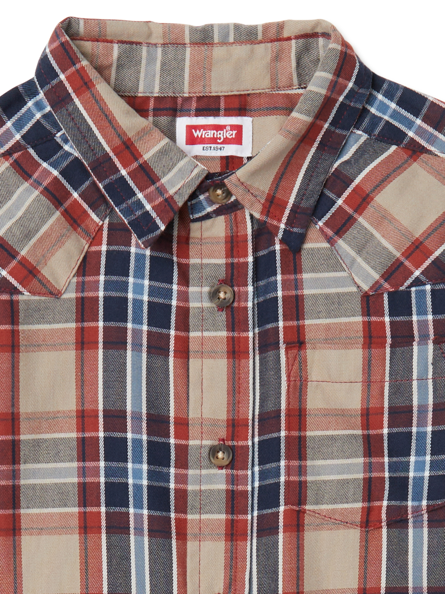 Wrangler Boys Long Sleeve Button-Up Shirt, Sizes 4-18 & Husky - image 2 of 3