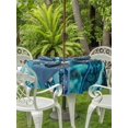 thumbnail image 3 of Outdoor Tablecloth with Umbrella Hole for Patio/Picnic/Party/Camping, Teal Blue Starfish Coastal Waterproof Table Cloth Round Cover Washable, Nautical Coral Shell Ocean Summer (Dia 60"), 3 of 8