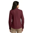 thumbnail image 2 of Port Authority Adult Female Women Plain Long Sleeves Shirt Burgundy Medium, 2 of 4