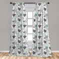 thumbnail image 5 of Ambesonne Leaves Curtains, Tropical Botany Design, Pair of 28"x84", Eggplant Green Grey, 5 of 5