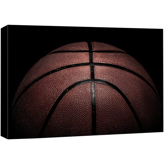 wall26 Canvas Print Wall Art Close Up High Contrast Details Basketball Boys Room Decor Sports Fitness Photography Realism Decorative Scenic Multicolor for Living Room, Bedroom, Office - 24x36