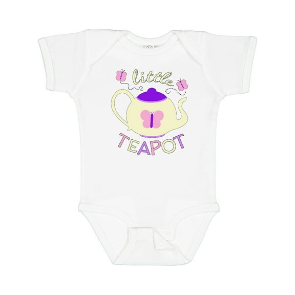 Inktastic Little Teapot Cute Teapot with Butterflies Boys or Girls Baby Bodysuit