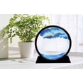 thumbnail image 3 of Moving Sand Art Picture Round Frame Sandscapes In Motion Blue Ocean Deep Sea Sand Art Relaxing Toy Desktop Home Office, 3 of 7