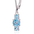 thumbnail image 3 of Sterling Silver Real and Created Gemstone Three Birthstone Dangle Earrings, Blue, 3 of 3