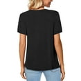 thumbnail image 5 of MOSHU V-Neck T-shirts for Women Petal Sleeve Tunic Tops Summer Casual Womens Shirts, 5 of 10