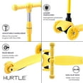 thumbnail image 5 of Hurtle Mini Kickboard Scooter for Kids - Height Adjustable 25''-28'', Lightweight 3-Wheel Toddler Scooter with LED Light-up Wheels, Anti-Slip,Indoor/Outdoor Fun, Micro Scooter for Ages 2-5 (Yellow), 5 of 5