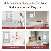 Heated Towel Warmer for Bathroom - Brushed Towel Warmer Rack, Wall-Mounted Heated Towel Rack and Dryer with 10 Stainless Steel Bars, Hardwired Electric Bath Towel Heater 120V, Grande