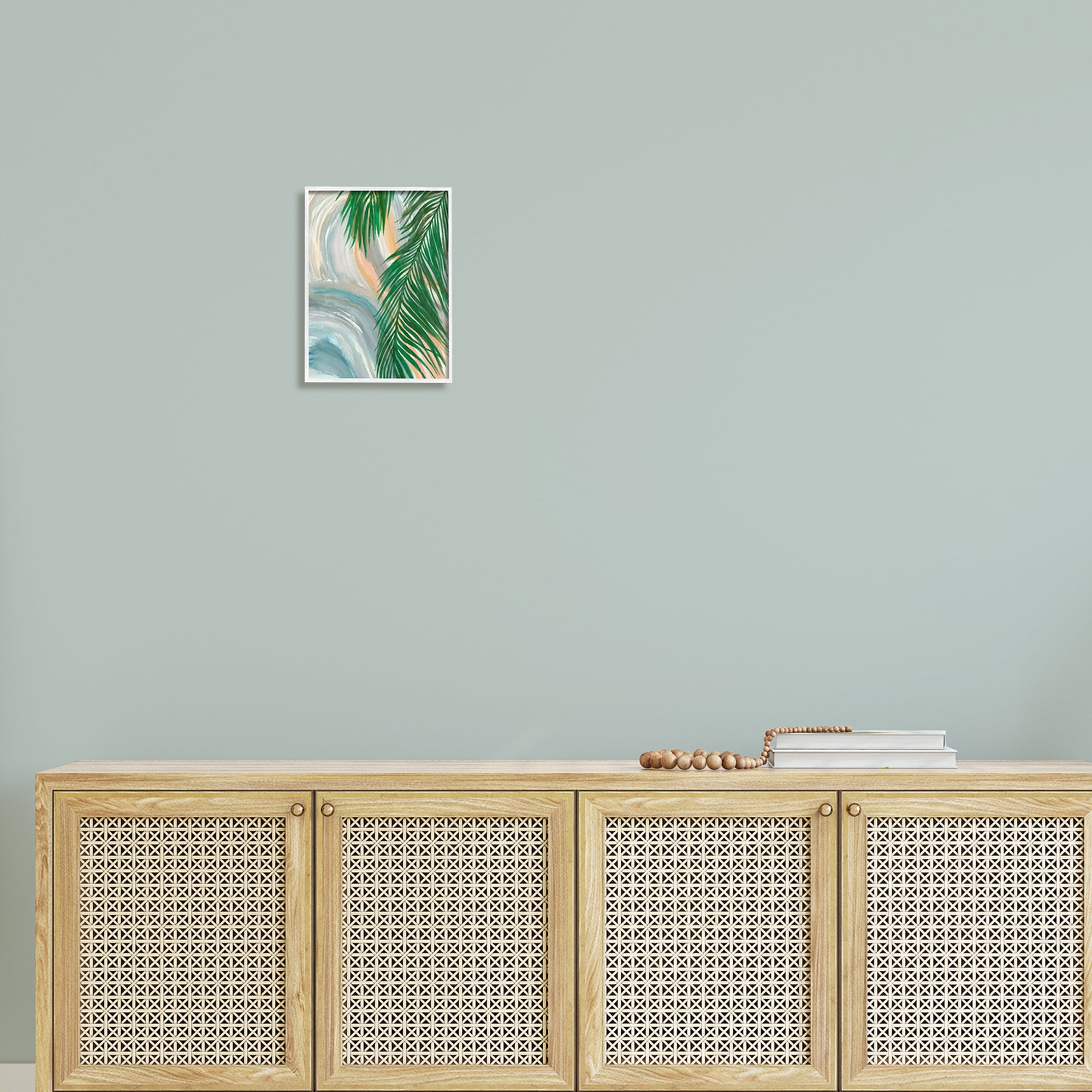 Stupell Industries Tropical Palm Tree Leaves Close Up Swirl Pattern Painting White Framed Art Print Wall Art, Design by Elvira Errico