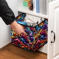thumbnail image 5 of Graffiti Large Capacity Foldable Storage Baskets with Handle, 10.8"x10.5"x10.6", Toy Storage Cube Organizer Storage Containers, 5 of 6