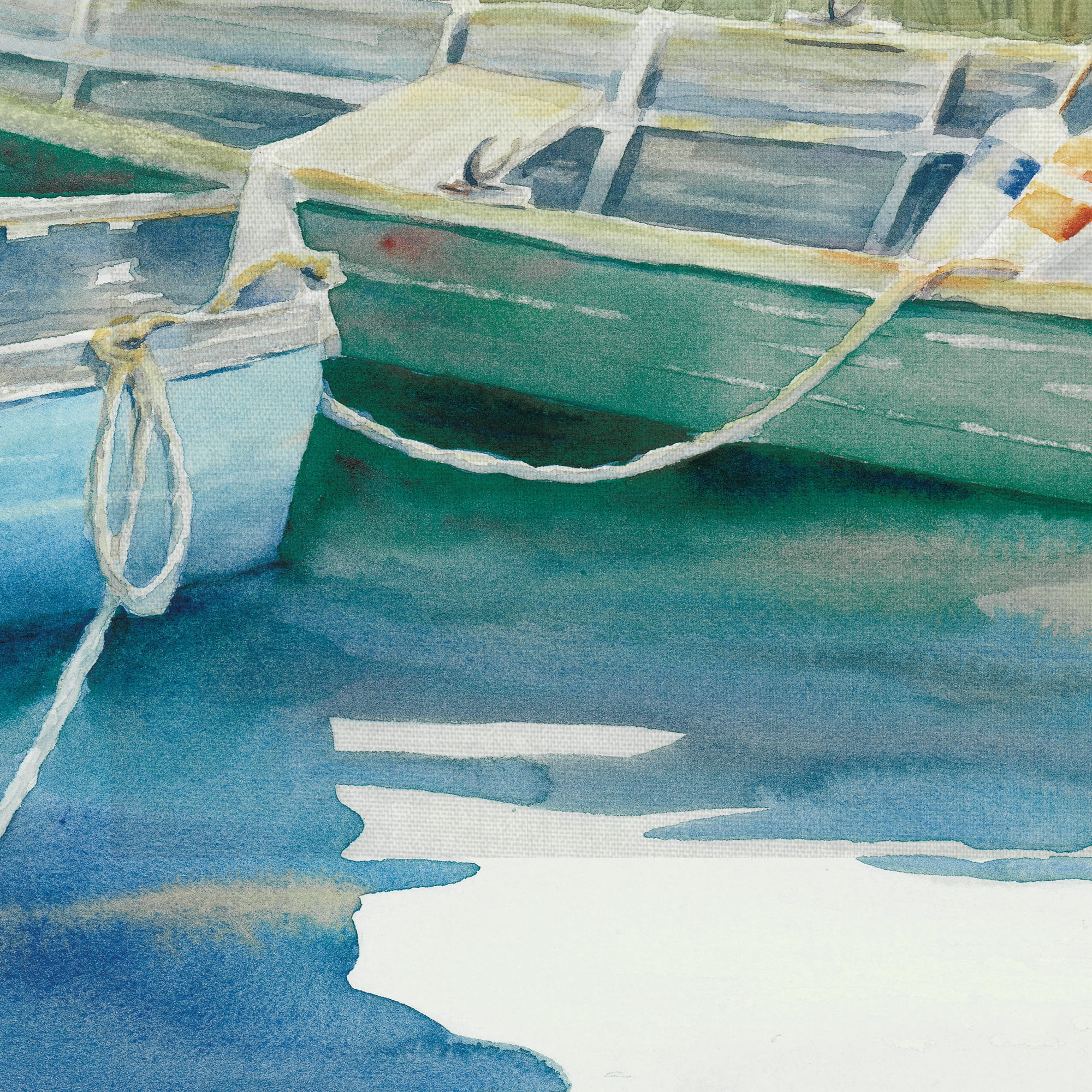 Masterpiece Art Gallery Calm Boat Reflections by Kathleen Denis Canvas Art Print 22" x 28"