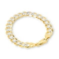 thumbnail image 3 of Nuragold 10k Real Yellow Gold Solid Cuban Curb Link 10mm Diamond Cut Pave Chain Bracelet (8"-9") Two Tone Italian Jewelry for Men, 3 of 10