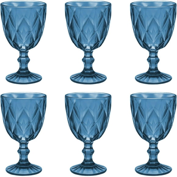Juego de 6 Copas de Vidrio de Vidrio 240 ml, Azul