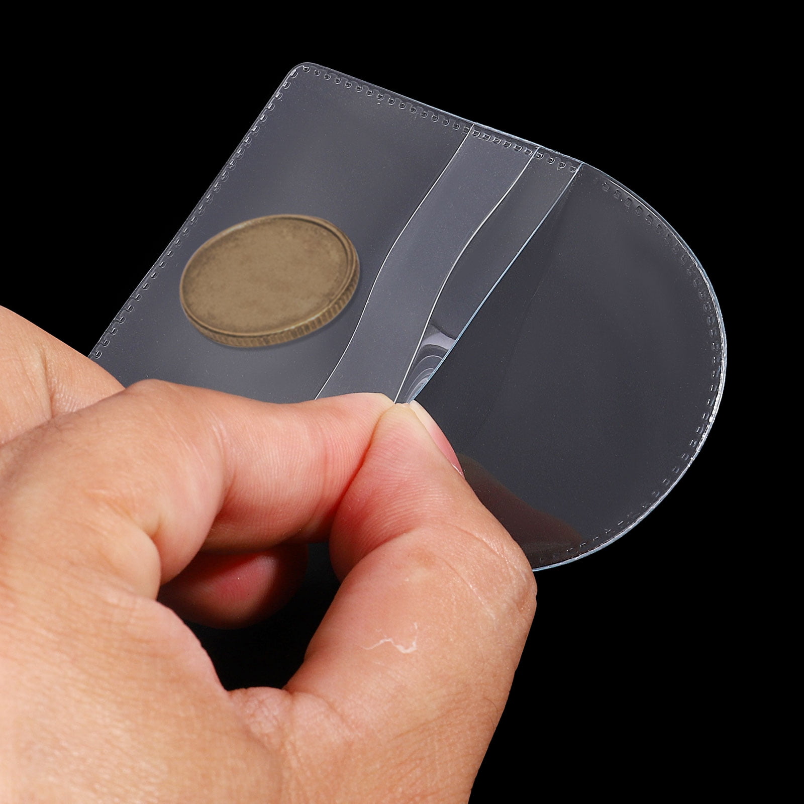 REGALWOVEN 100Pcs Coin Sleeves Holders, Pocket Coin Flip Single Coin Protector 2.2" x 2"