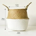 thumbnail image 3 of Clearance! Nomeni Plant Pots Handle with Handle Collapsible Straw Plaited Pushgrass Storage Basket Pot Basin Plaited Rattan Basket Garden Supplies, 3 of 4