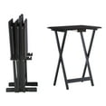 thumbnail image 6 of Linon Marlowe 5-Piece Indoor Folding Side Table, Snack, or TV Tray Set with Stand, 26" Tall, Gray, 6 of 30