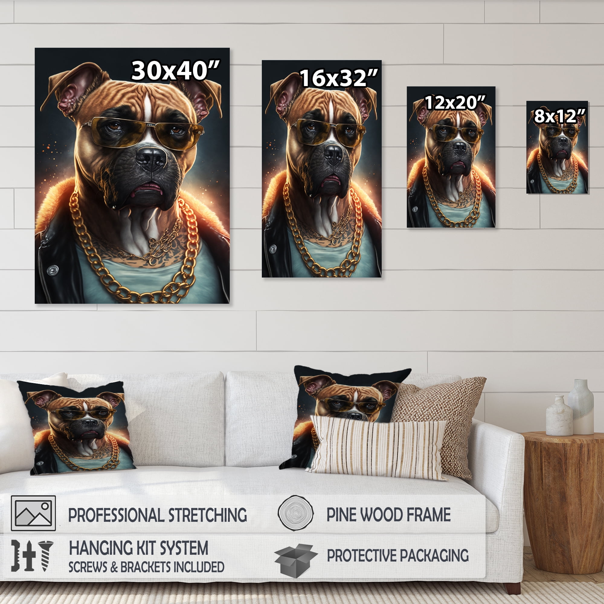 Designart Boxer Gangster In NYC II Canvas Wall Art