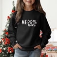 thumbnail image 2 of Chandail à Capuche de Noël pour Filles Lettres Joyeuses Manches Longues Mode Décontractée Col Rond Chandail d'Hiver Confortable pour Enfants, 2 of 4