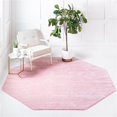 thumbnail image 1 of Unique Loom 3151608 5 x 5 ft. Geometric Trellis Frieze Octagon Rug, Light Pink, 1 of 15