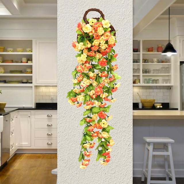 Guirnalda de flores colgantes de glicina artificial para arco de boda, pared, jardín, valla, decoración de interior y exterior, púrpura y blanco, 85 cm