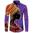 thumbnail image 5 of Camisas de manga larga con botones y estampado 3D de estilo étnico africano para hombres y mujeres, camisetas Dashiki folclóricas personalizadas, ropa vintage para parejas, 5 of 5