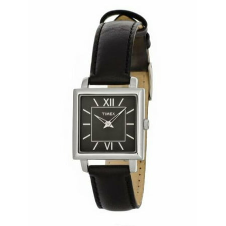 Timex - Timex Womens Elegant Square Black Dial Roman Numerals Black ...
