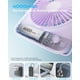 thumbnail image 4 of Otlonpe Ventilador de escritorio portátil recargable, ventilador de mesa personal con pilas de 4000 mAh, ventilador de viaje pequeño de 6,5 pulgadas con banco de energía, 4 velocidades para dormitorio, 4 of 5