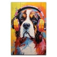 thumbnail image 2 of Saint Bernard Dog Headphone Wall Art Dog Decor Dog Painting Room Decor Animal Wall Art Animal Posters Dog - modern wall Decor - room wall decor, 2 of 5