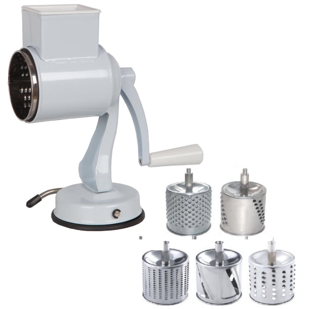 Rallador de cocina, rallador de queso 5 Cortador de verduras de alta eficiencia con cuchillas redondas intercambiables de acero inoxidable, adecuado para frutas,...